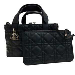 Christian Dior Cannage Handbag Black